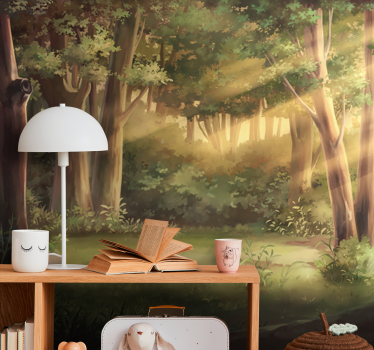 Fantasy Forest Illustration tree wall mural - TenStickers