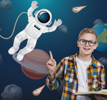 Fantasy wall mural cosmonaut in the cosmos - TenStickers