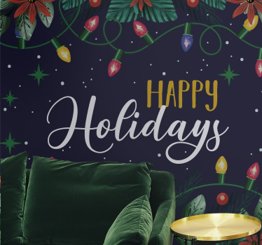 Festive Holiday Greetings christmas mural - TenStickers