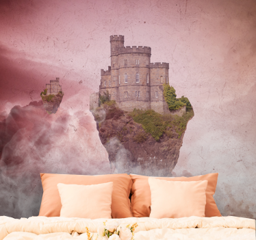 Floating Castles in Sky fantasy mural - TenStickers