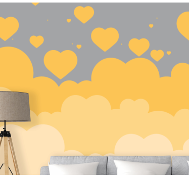 Floating Heart Patterns love wall mural - TenStickers