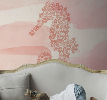 Floral Sea Horse animal murals - TenStickers