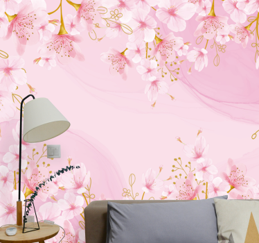 Flower mural cherry blossom elegance - TenStickers