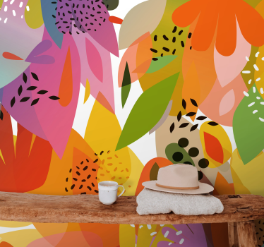 Flower mural colorful floral collage - TenStickers