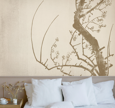 Flower mural elegant blossom branch - TenStickers