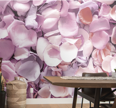 Flower mural rose petal detail - TenStickers
