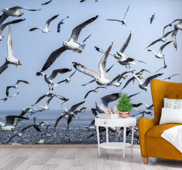 Flying seagulls mural wallpaper - TenStickers