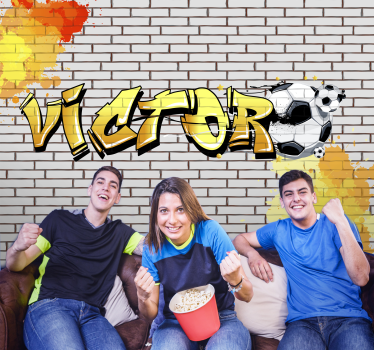Football Graffiti personalised wall mural - TenStickers