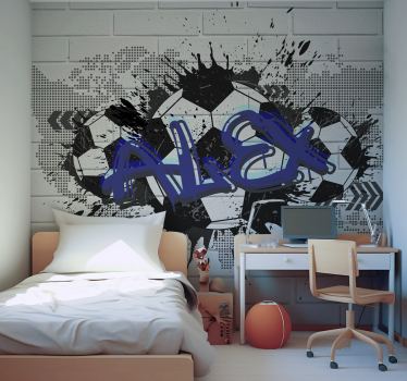 Football graffiti wall mural - TenStickers
