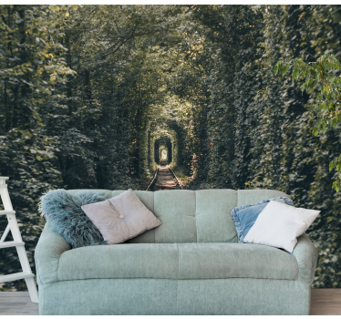 Forest Tunnel Path landscape mural wallpaper - TenStickers