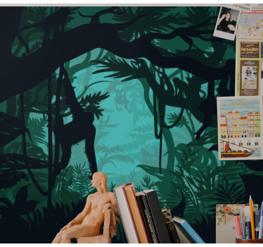 Forest with jungle animals mural wallpaper - TenStickers