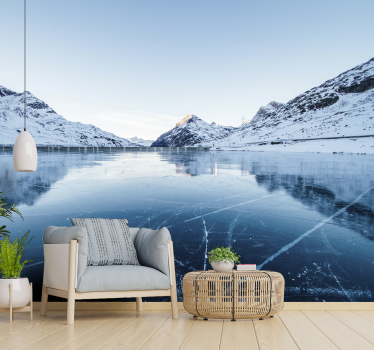 Frosted Lake landscape wall mural - TenStickers