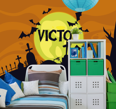 Funny Halloween decoration wall mural wallpaper - TenStickers