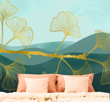 "Glamour style" ginko tree tree wall mural - TenStickers