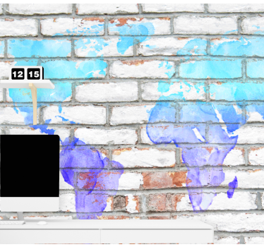 Global Map Burst world map wall mural - TenStickers