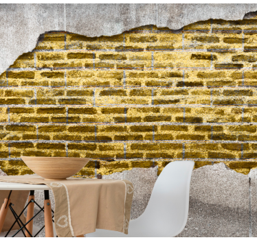Golden concrete and bricks stone murals - TenStickers