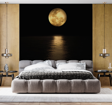 Golden Moonlight night sky wall mural - TenStickers