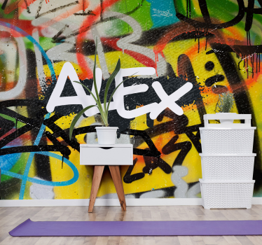 Graffiti brick texture brink mural - TenStickers