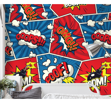 Graffiti wall mural comic speech bubbles design - TenStickers