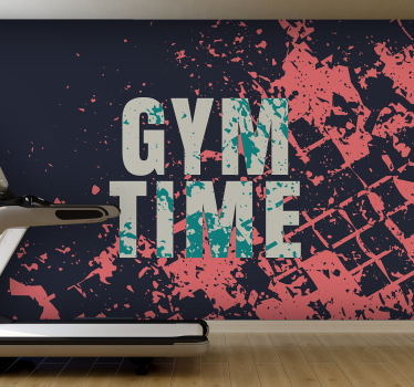 Gym time Fitness word wall mural - TenStickers