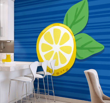 Hand draw lemons kitchen murals - TenStickers