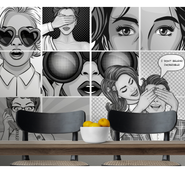 Hand drawn pop art vintage mural - TenStickers