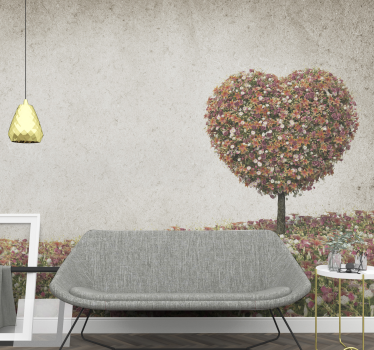 Heart shaped tree spring time tree wall mural - TenStickers