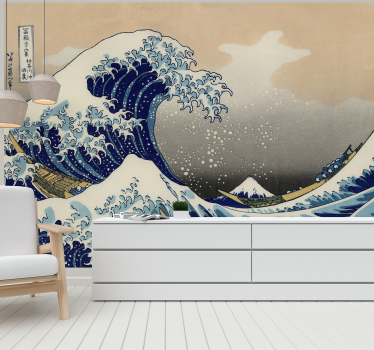 Hokusai wave Art Wall Mural - TenStickers