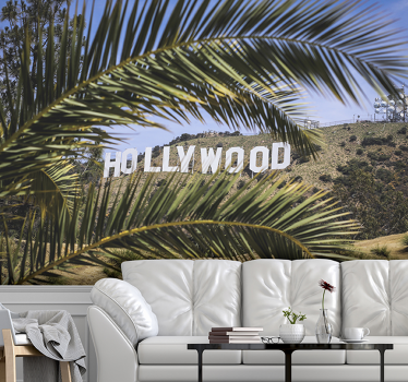 Hollywood Sign and Tree mural wallpaper - TenStickers