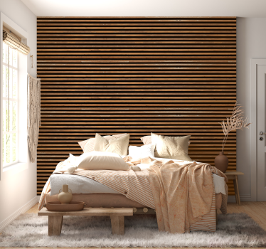 Horizontal slats wood effect wallpaper mural - TenStickers