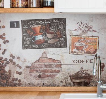 Industrial Cafe & Food Theme 3D vintage mural - TenStickers