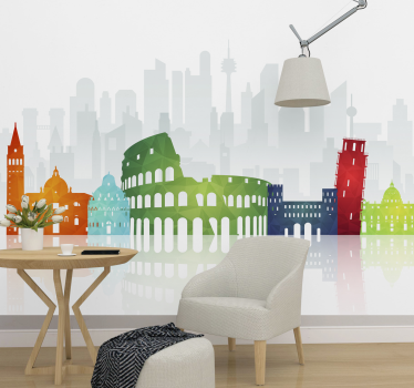 Italian Skyline modern mural wallpaper - TenStickers