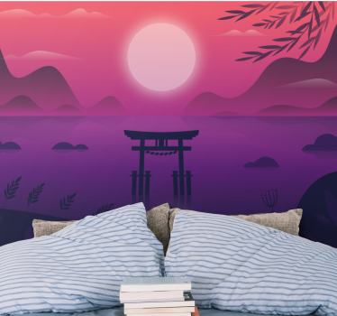 Japanese purple vintage mural - TenStickers