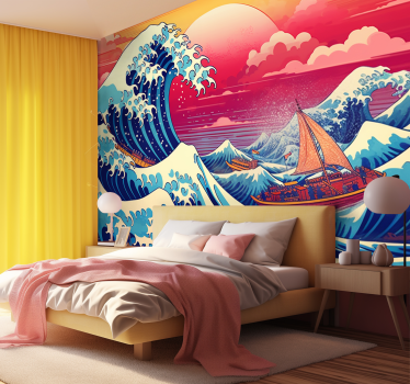 Japanese wave Classic Art Wall Mural - TenStickers