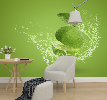 Juicy lime 3d effect wall mural - TenStickers