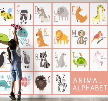 Kids Murals Animal alphabet names - TenStickers