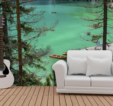 Lake House landscape wall mural - TenStickers