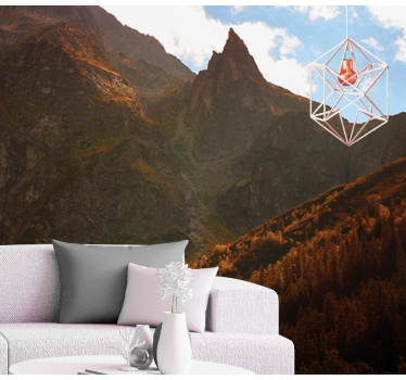 Landscape mural wallpaper grand mountain peaks - TenStickers