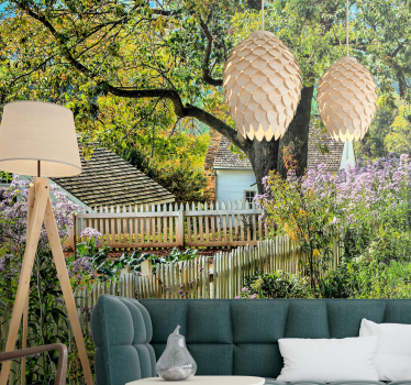 Landscape mural wallpaper serene garden view - TenStickers