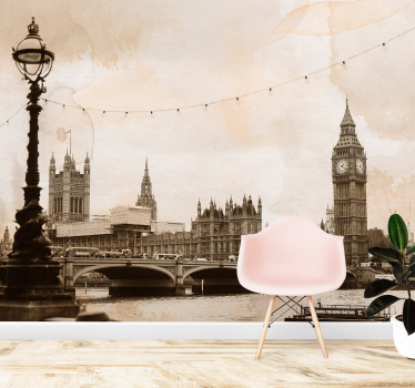 London wall mural historic london skyline - TenStickers