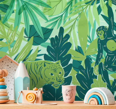Maximalist Bohemian Jungle mural wallpaper - TenStickers
