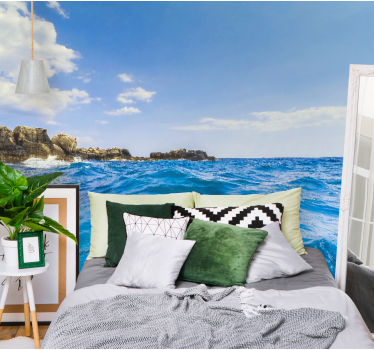 Mediterranean sea blue sky Wallpaper Photo - TenStickers