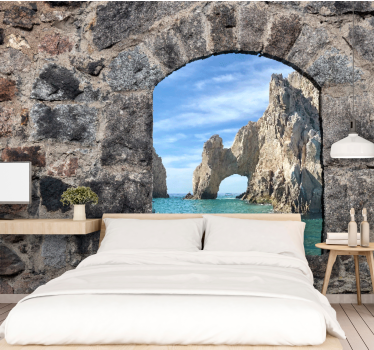 Mediterranean stones beautiful ocean wall mural - TenStickers