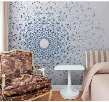 Modern blue and grey mandala murals - TenStickers