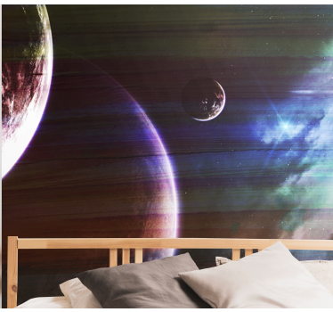 modern outer space abstract colours space mural wallpaper - TenStickers