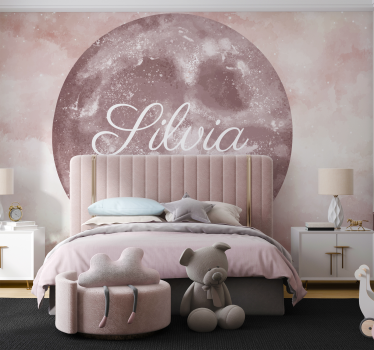 Moon with name Kids wall murals - TenStickers