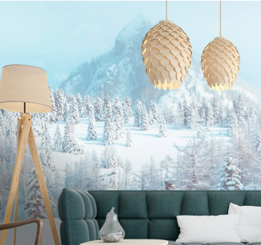 Mountain wall mural icy peak scenery - TenStickers