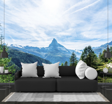 Mountain wall mural majestic mountain summit - TenStickers