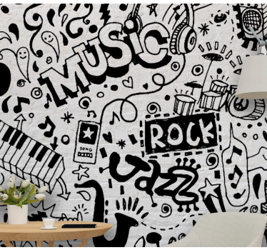 Music doodle music wall mural - TenStickers