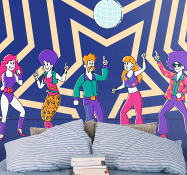 Music mural retro dance celebration - TenStickers